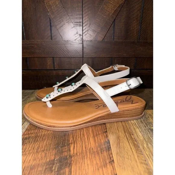 NWOT Zodiac Giselle Western Style Sandal W/Turquoise Detail Size 8 - Picture 6 of 14